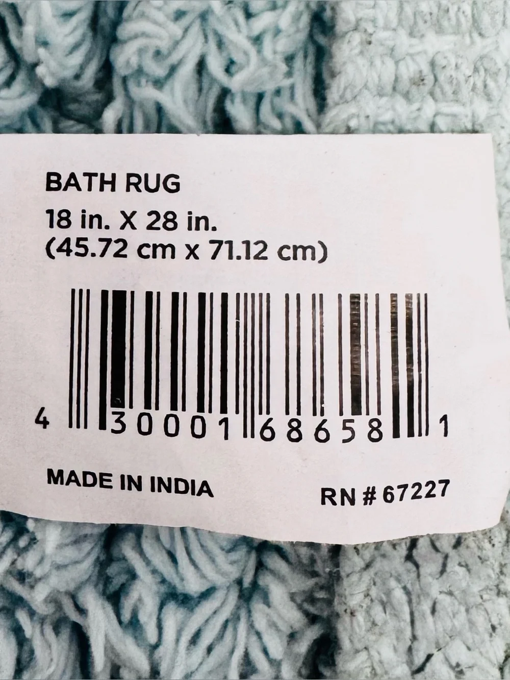 Home Collections Checkered Fringe Bath Mats Cotton Set of Two Aqua Blue 18x28 NW